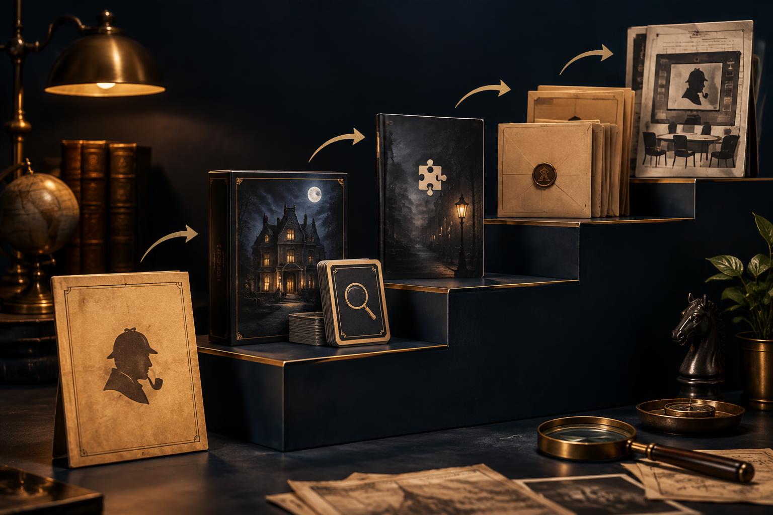 Mystery products rising like steps